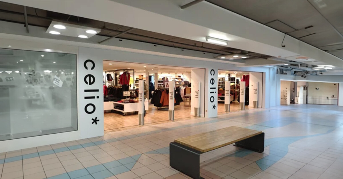 Décoration des boutiques Célio avec les toiles Sprinter